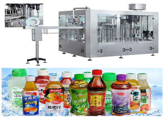 Çin PET Şişe Monoblok Sıvı Dolum Makinesi Taze Meyve Suyu İçin Kolay Temizlik Tedarikçi