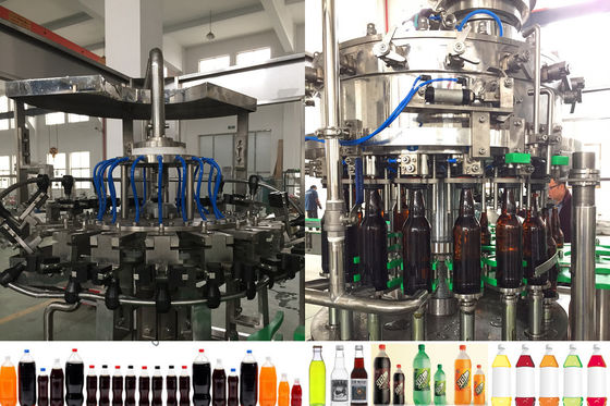 18 Dolum Kafası ile İzobarik Dolum Su / Meyve Suyu Dolum Makinesi Tedarikçi